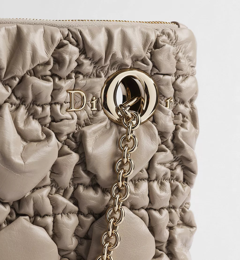 Medium Dior Milly-La-Forêt Bag Sand-Colored Puffy Macrocannage Calfskin
