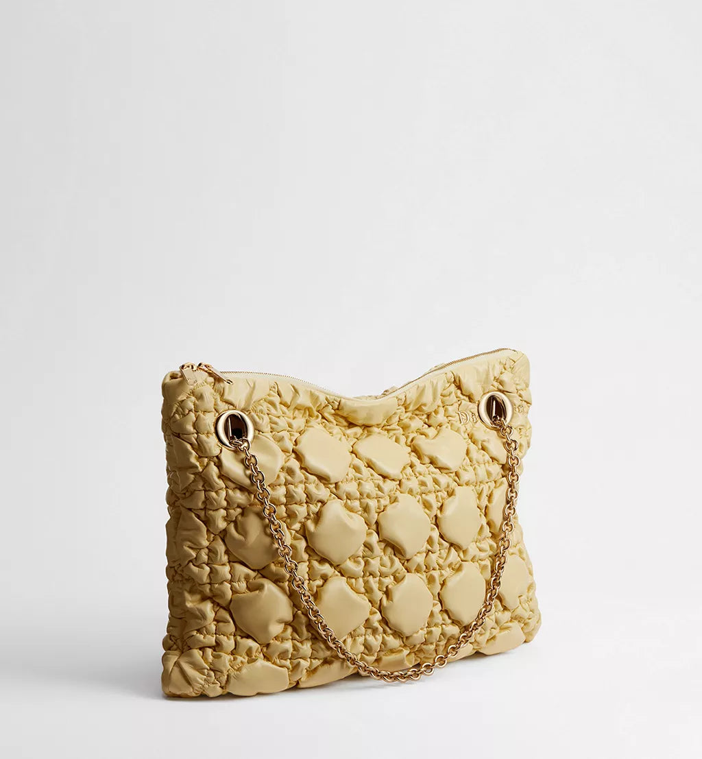 Medium Dior Milly-La-Forêt Bag Light Yellow Puffy Macrocannage Calfskin