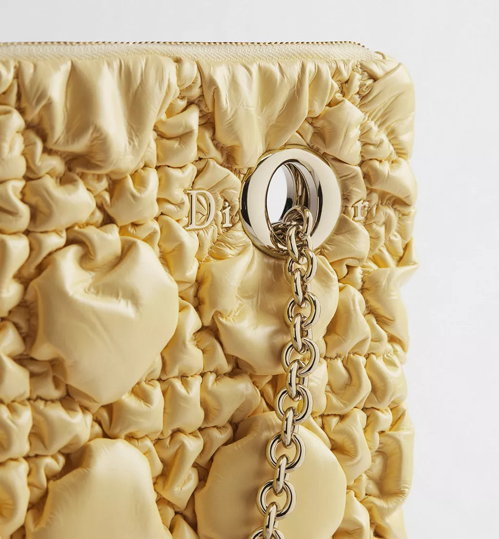 Medium Dior Milly-La-Forêt Bag Light Yellow Puffy Macrocannage Calfskin