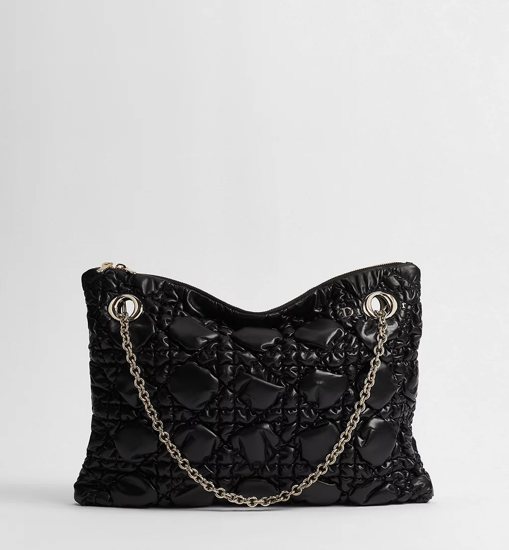 Medium Dior Milly-La-Forêt Bag Black Puffy Macrocannage Calfskin