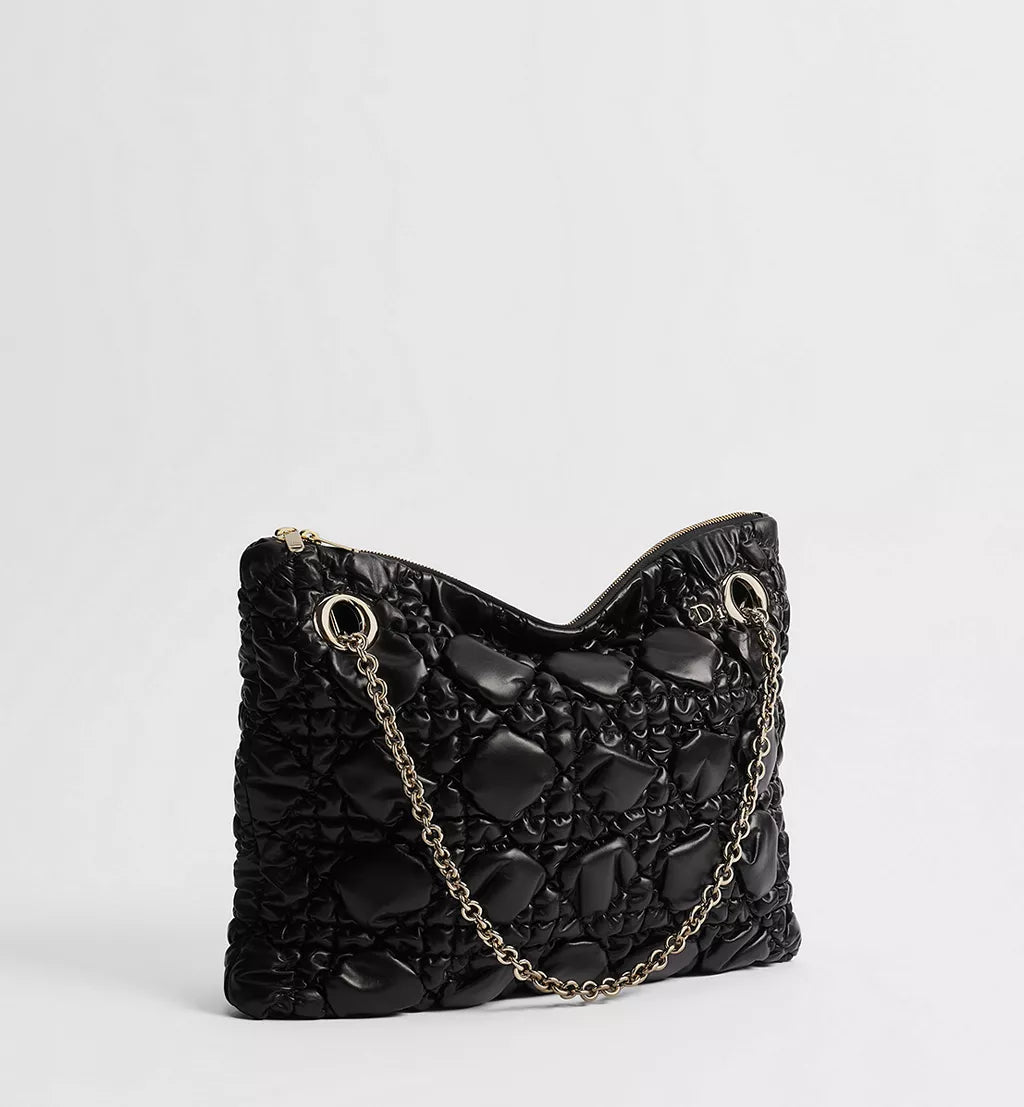 Medium Dior Milly-La-Forêt Bag Black Puffy Macrocannage Calfskin