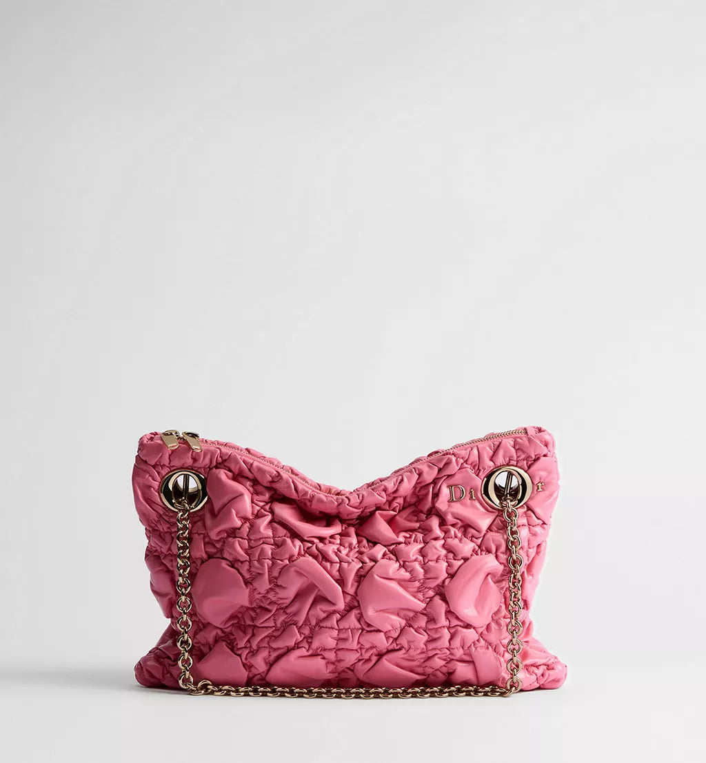 Small Dior Milly-La-Forêt Bag Fraise Puffy Macrocannage Calfskin