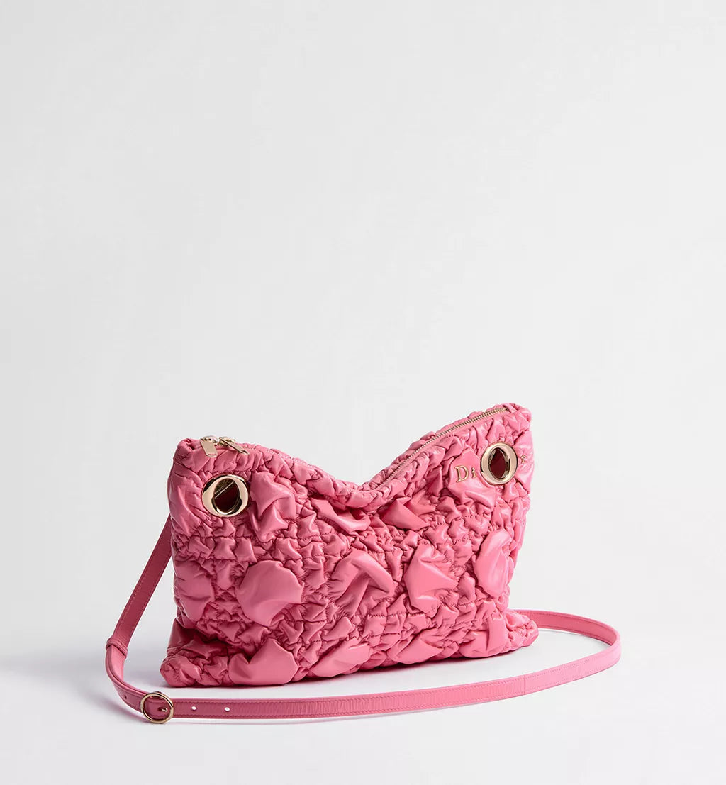 Small Dior Milly-La-Forêt Bag Fraise Puffy Macrocannage Calfskin