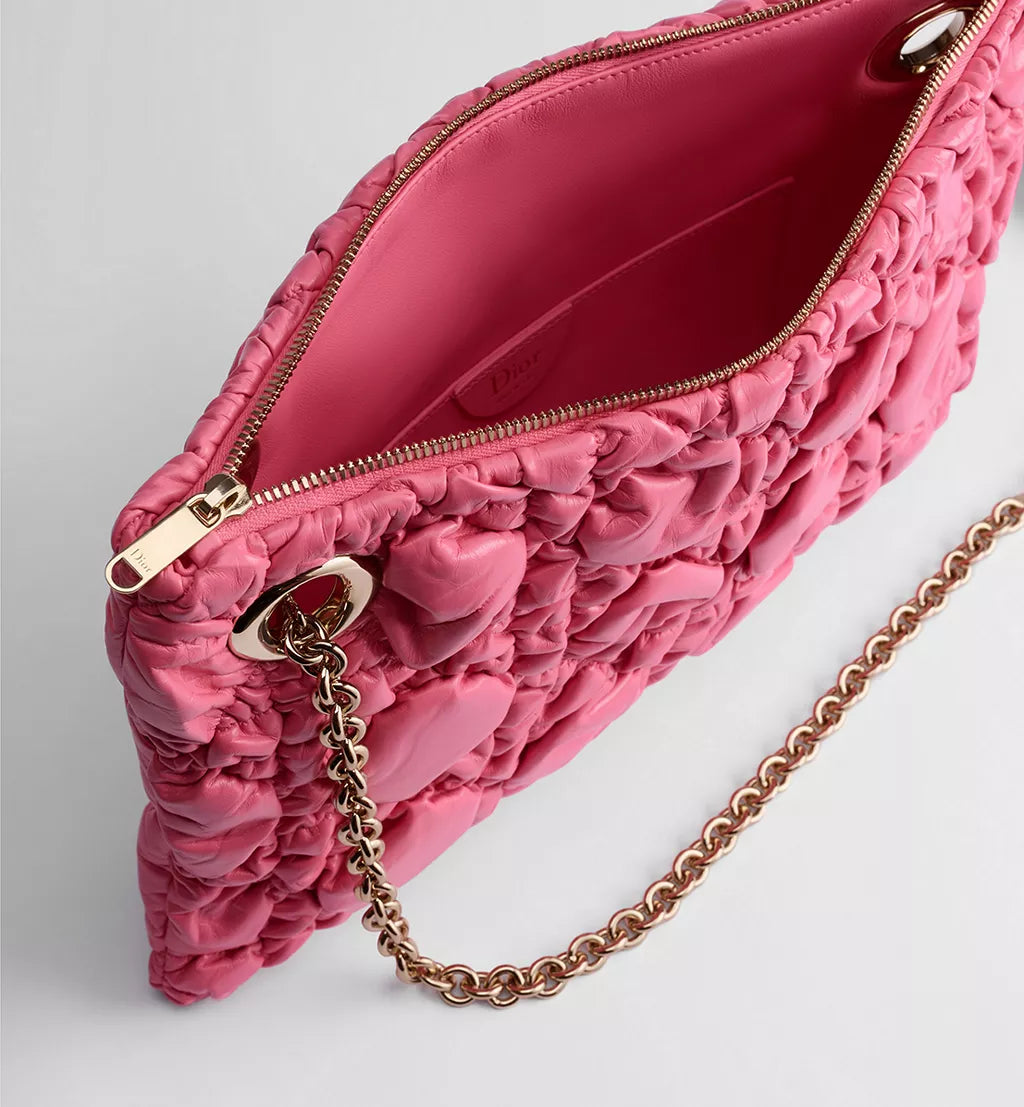 Small Dior Milly-La-Forêt Bag Fraise Puffy Macrocannage Calfskin