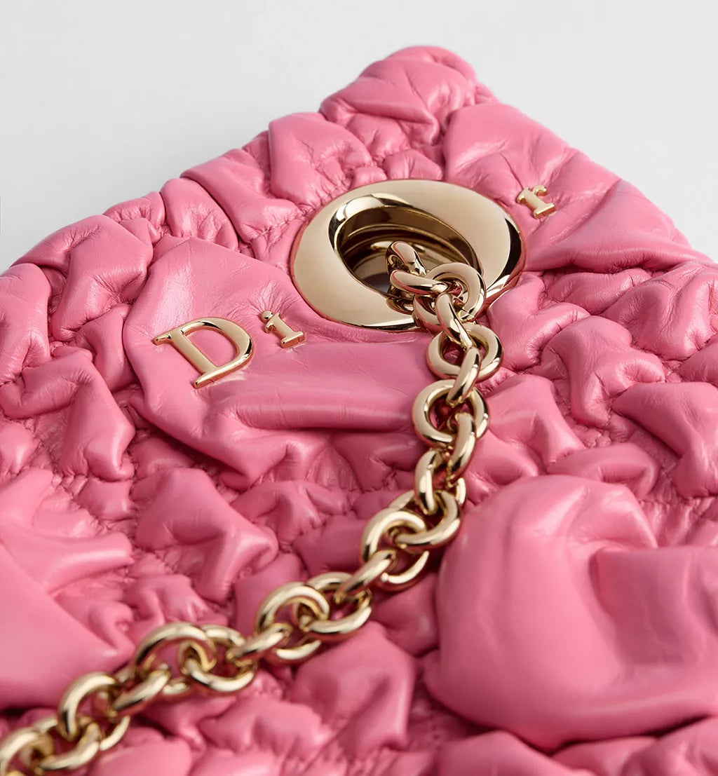 Small Dior Milly-La-Forêt Bag Fraise Puffy Macrocannage Calfskin