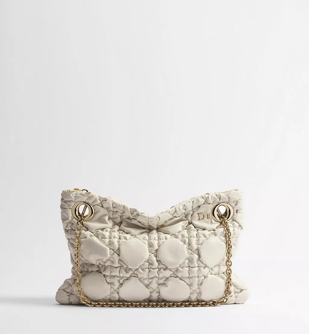 Small Dior Milly-La-Forêt Bag Latte Puffy Macrocannage Calfskin