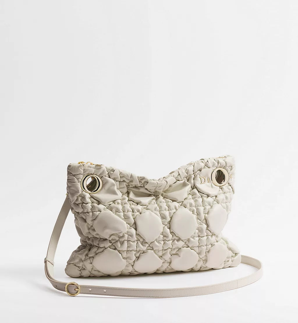 Small Dior Milly-La-Forêt Bag Latte Puffy Macrocannage Calfskin
