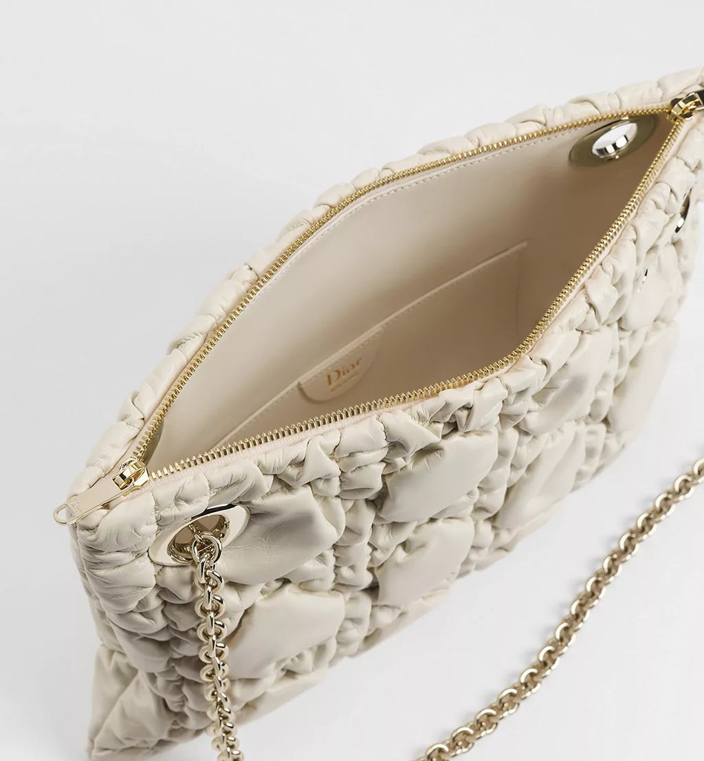 Small Dior Milly-La-Forêt Bag Latte Puffy Macrocannage Calfskin
