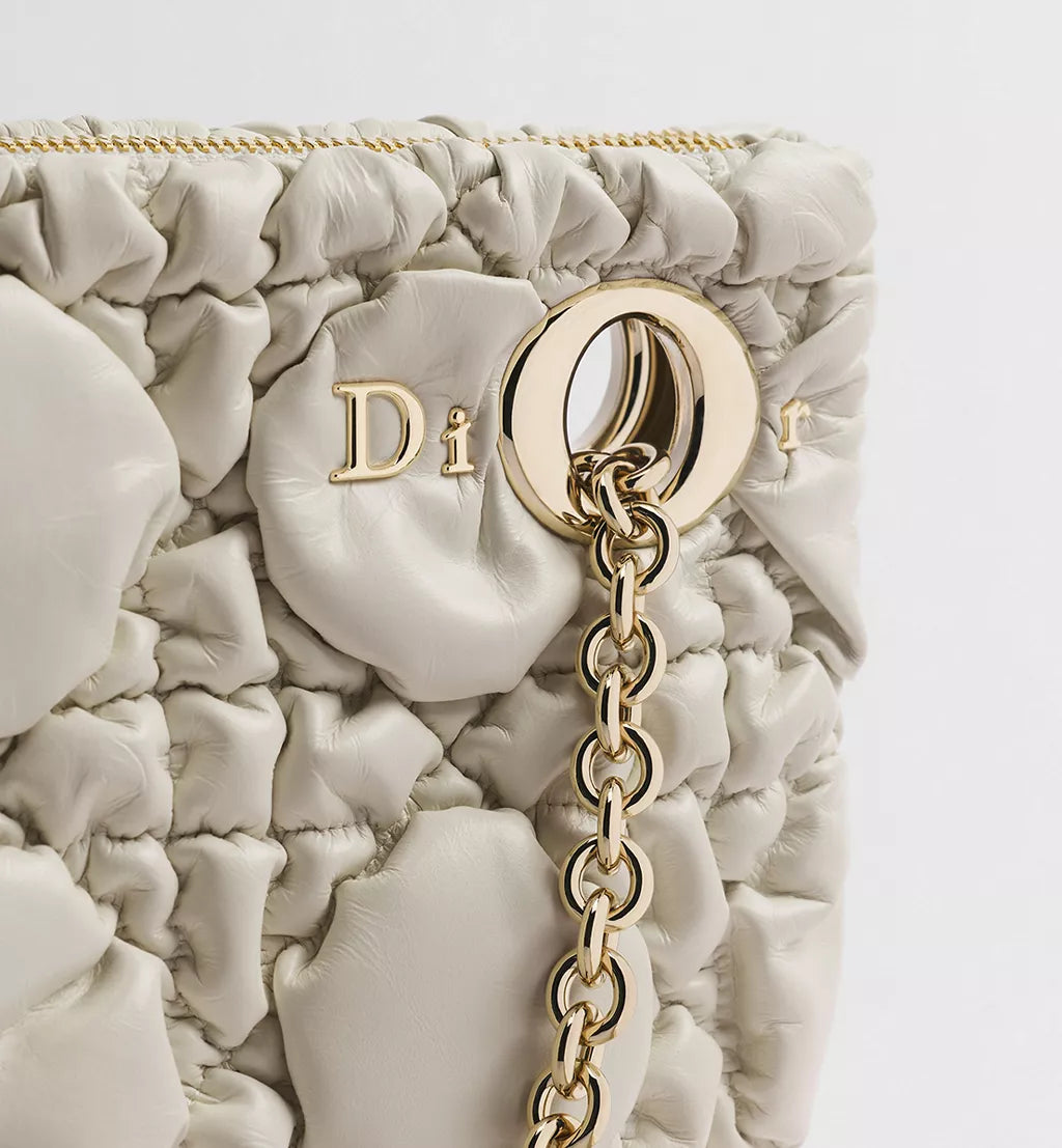 Small Dior Milly-La-Forêt Bag Latte Puffy Macrocannage Calfskin