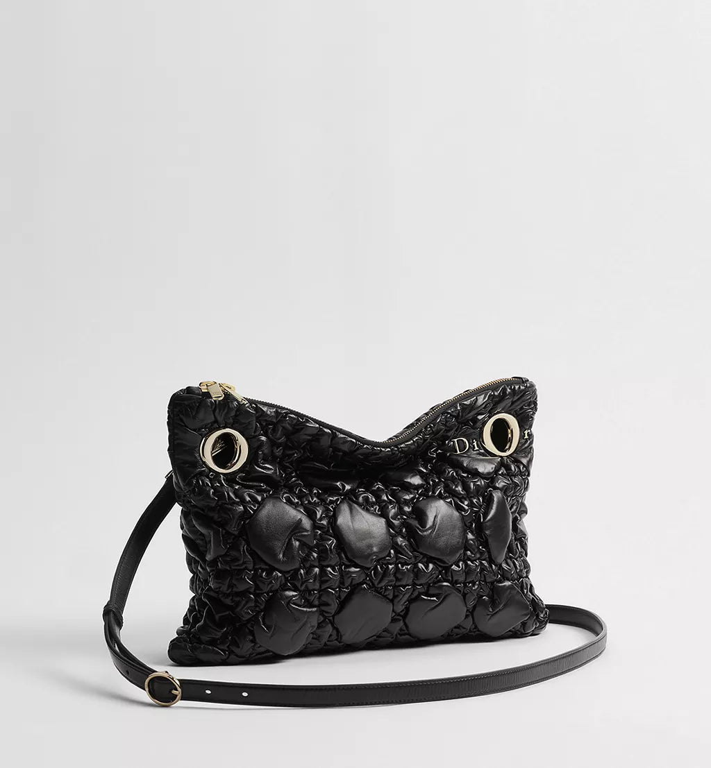Small Dior Milly-La-Forêt Bag Black Puffy Macrocannage Calfskin