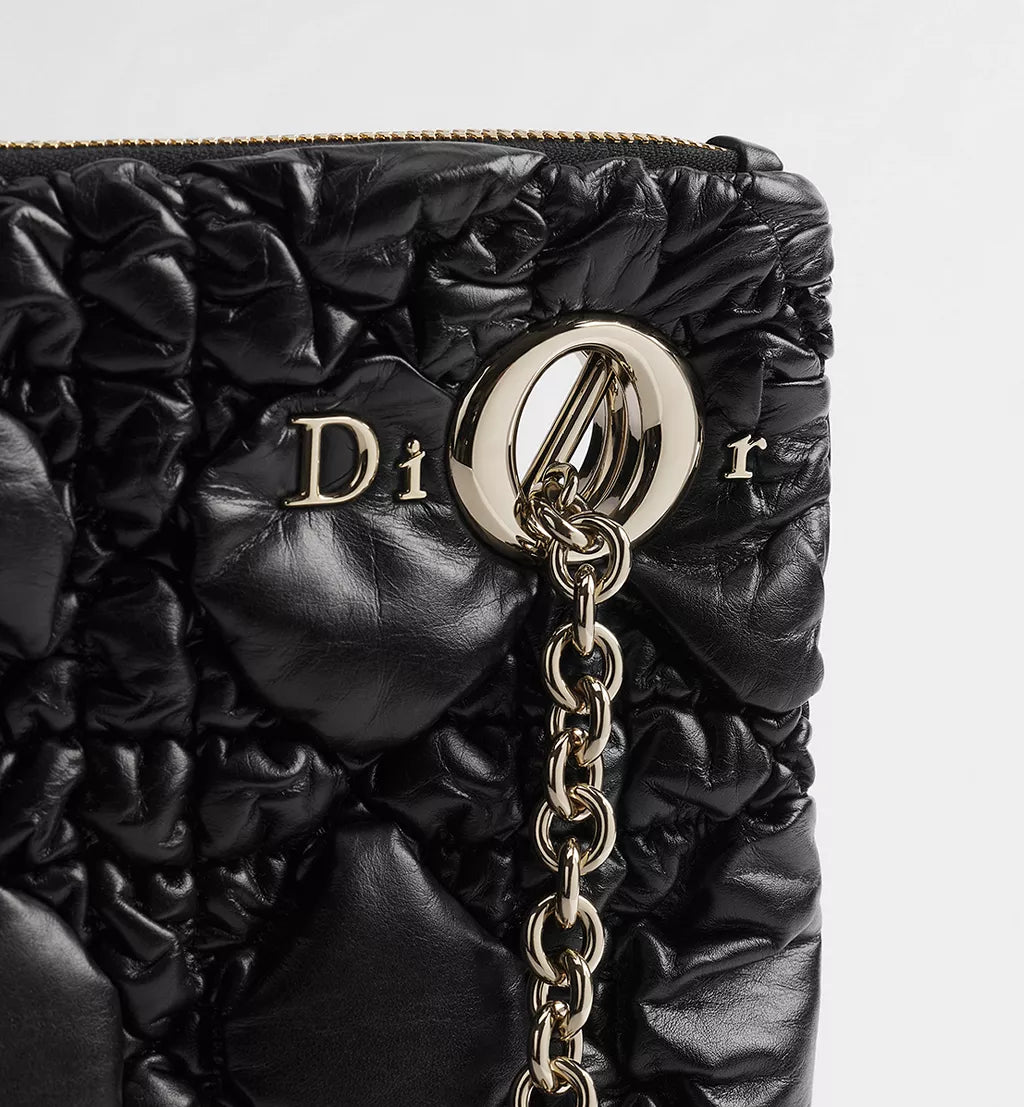 Small Dior Milly-La-Forêt Bag Black Puffy Macrocannage Calfskin