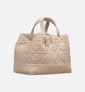 Large Dior Toujours Bag Desert Taupe Macrocannage Calfskin