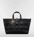 Large Dior Toujours Bag Black Macrocannage Calfskin