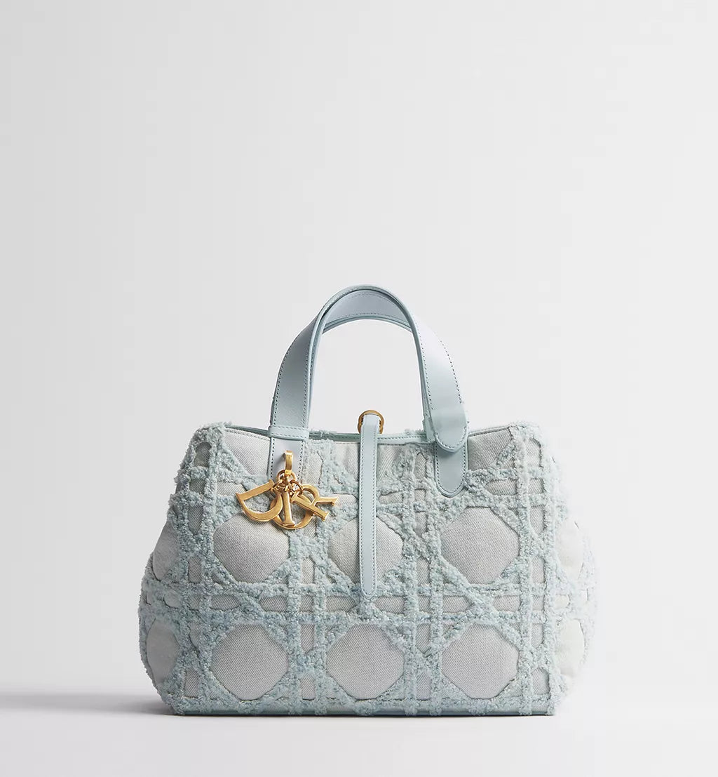Medium Dior Toujours Bag Blue Cannage Denim
