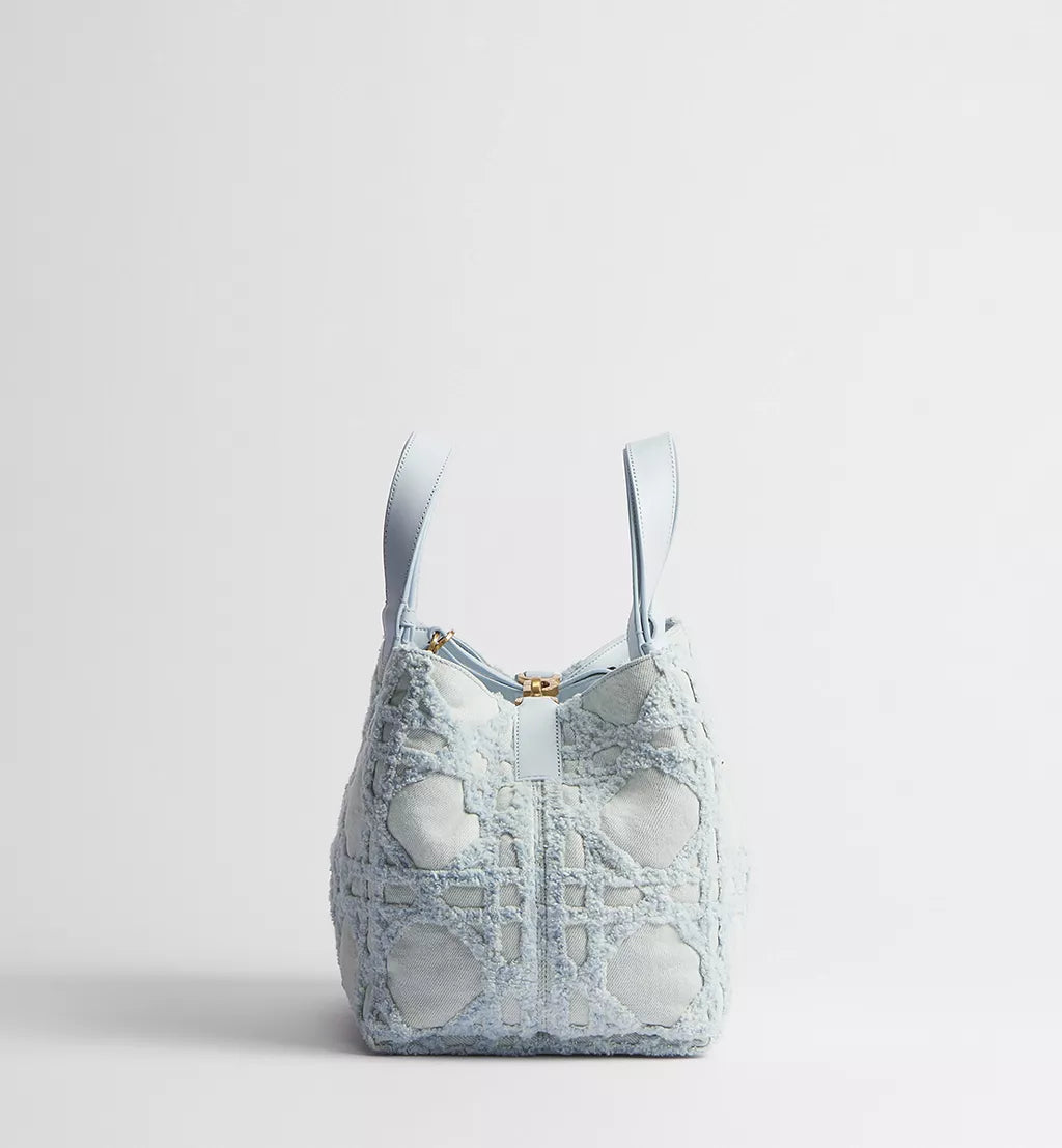 Medium Dior Toujours Bag Blue Cannage Denim