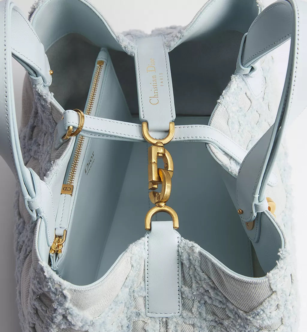 Medium Dior Toujours Bag Blue Cannage Denim