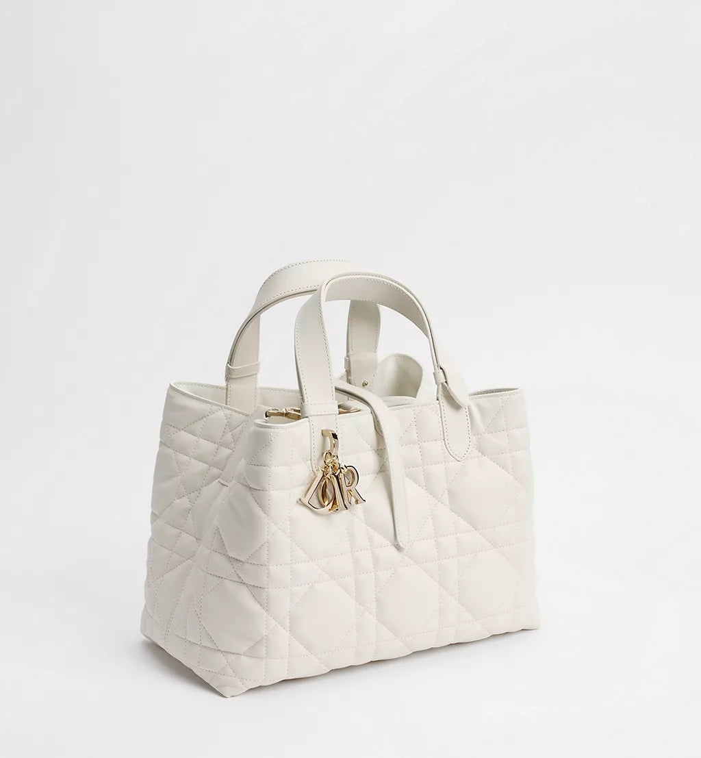 Medium Dior Toujours Bag Latte Macrocannage Calfskin