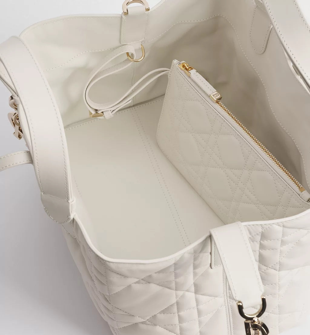 Medium Dior Toujours Bag Latte Macrocannage Calfskin