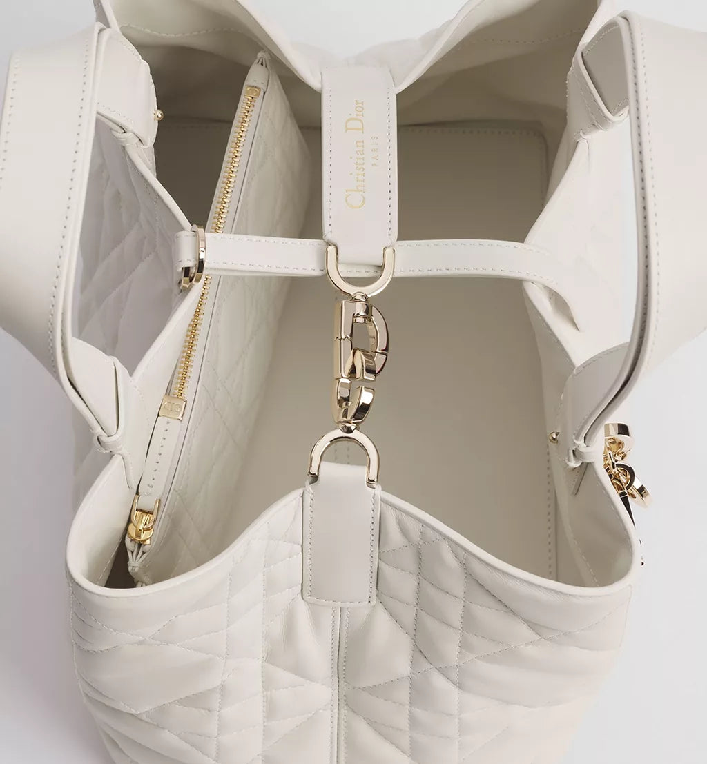 Medium Dior Toujours Bag Latte Macrocannage Calfskin