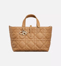 Medium Dior Toujours Bag Light Gold-Tone Macrocannage Calfskin