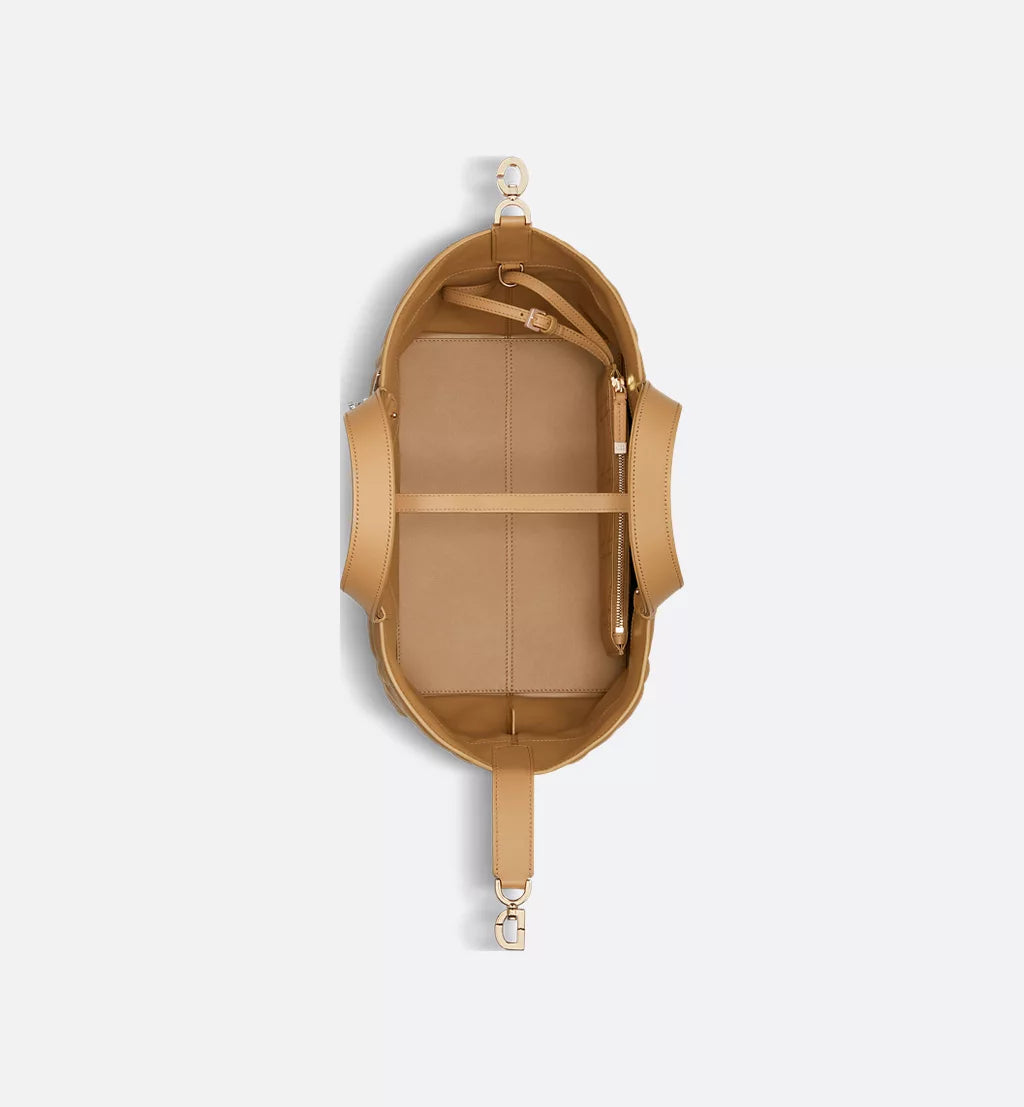 Medium Dior Toujours Bag Light Gold-Tone Macrocannage Calfskin