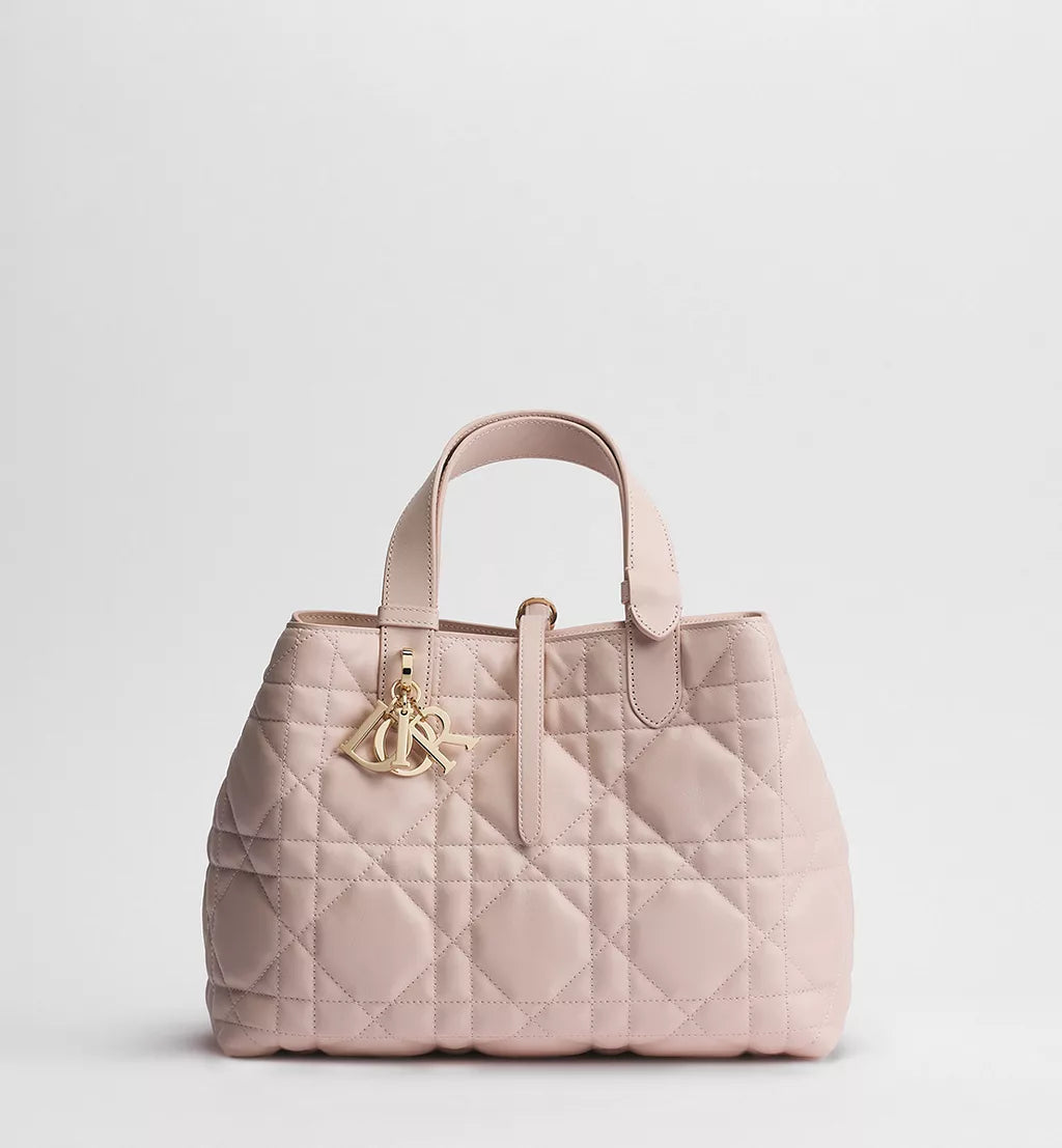 Medium Dior Toujours Bag Powder Pink Macrocannage Calfskin