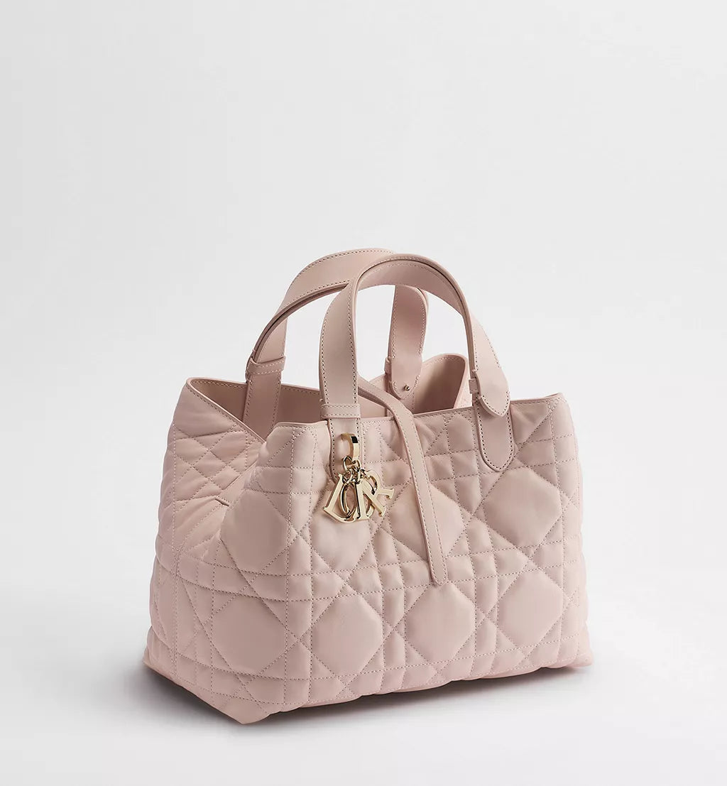 Medium Dior Toujours Bag Powder Pink Macrocannage Calfskin