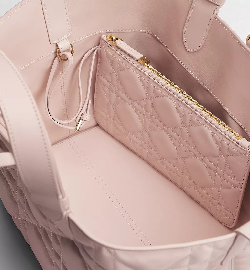 Medium Dior Toujours Bag Powder Pink Macrocannage Calfskin