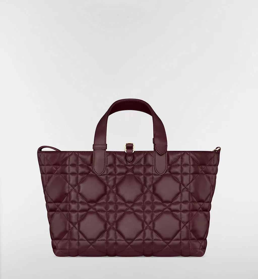 Medium Dior Toujours Bag Deep Amaranth Macrocannage Calfskin