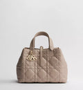 Medium Dior Toujours Bag Powder Beige Macrocannage Calfskin