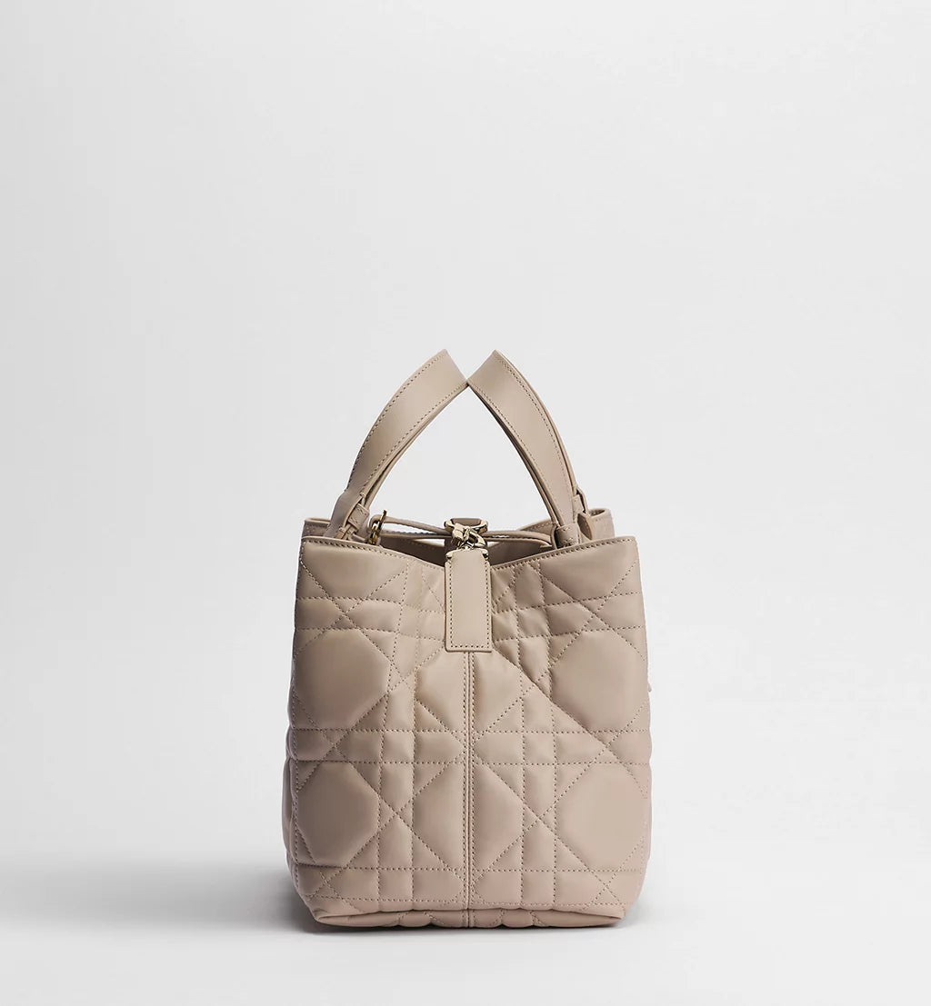 Medium Dior Toujours Bag Powder Beige Macrocannage Calfskin