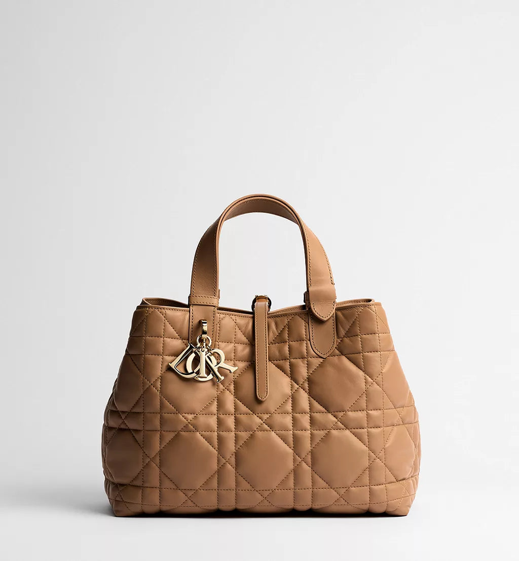 Medium Dior Toujours Bag Camel Macrocannage Calfskin