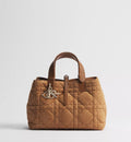 Medium Dior Toujours Bag Golden Saddle Macrocannage Suede Goatskin