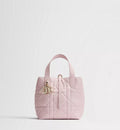 Small Dior Toujours Vertical Tote Bag Rose Tendre Macrocannage Calfskin