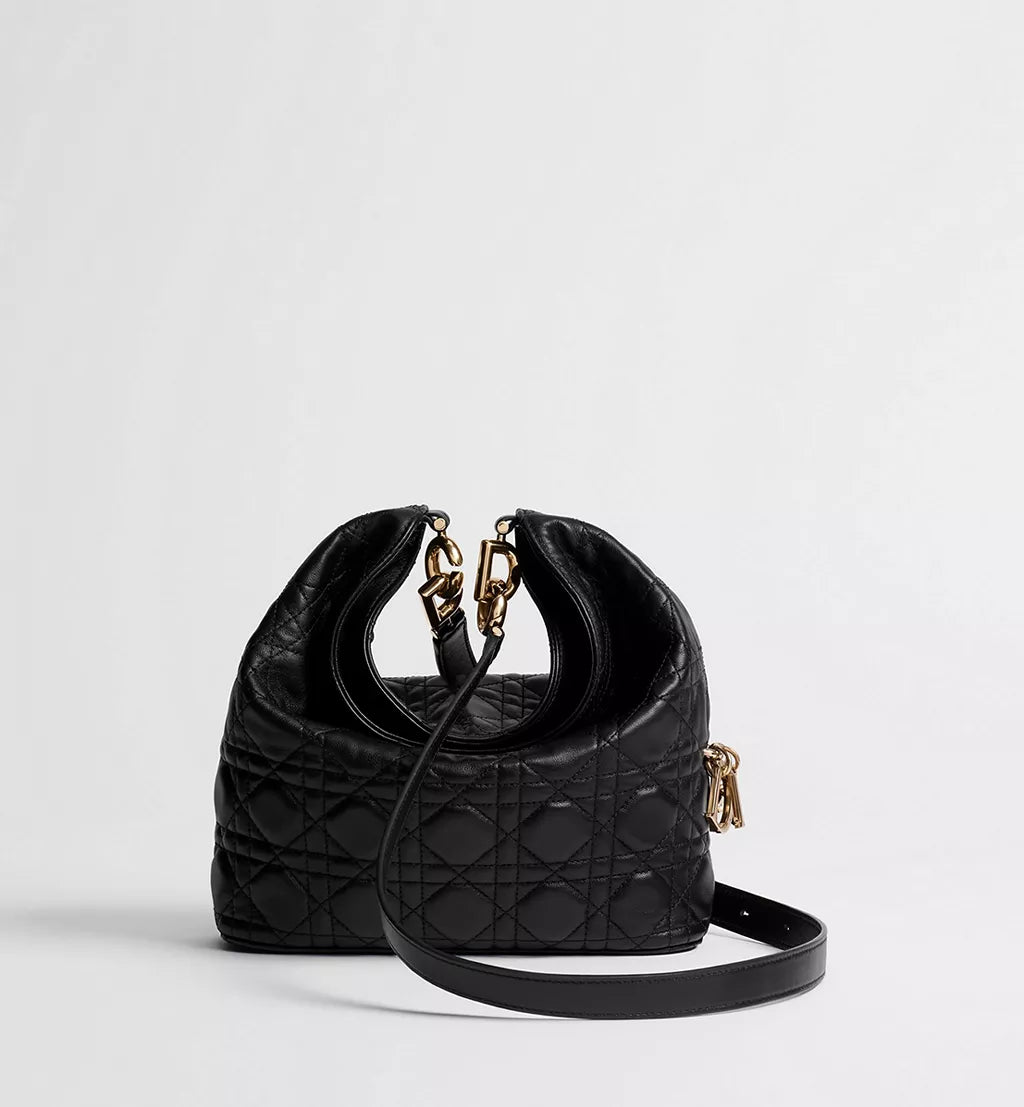 Dior Small Dior Toujours Hobo Bag Black Cannage Lambskin