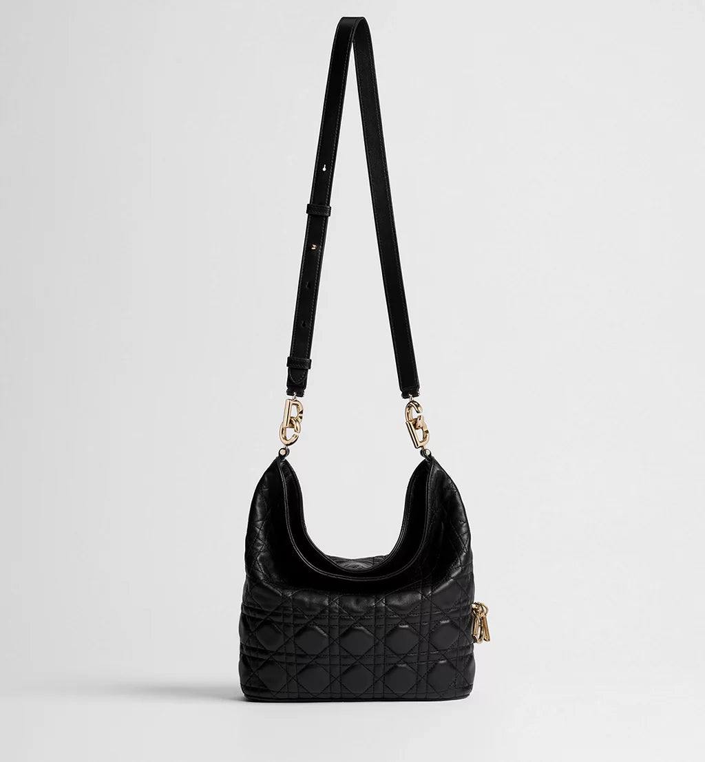 Dior Small Dior Toujours Hobo Bag Black Cannage Lambskin