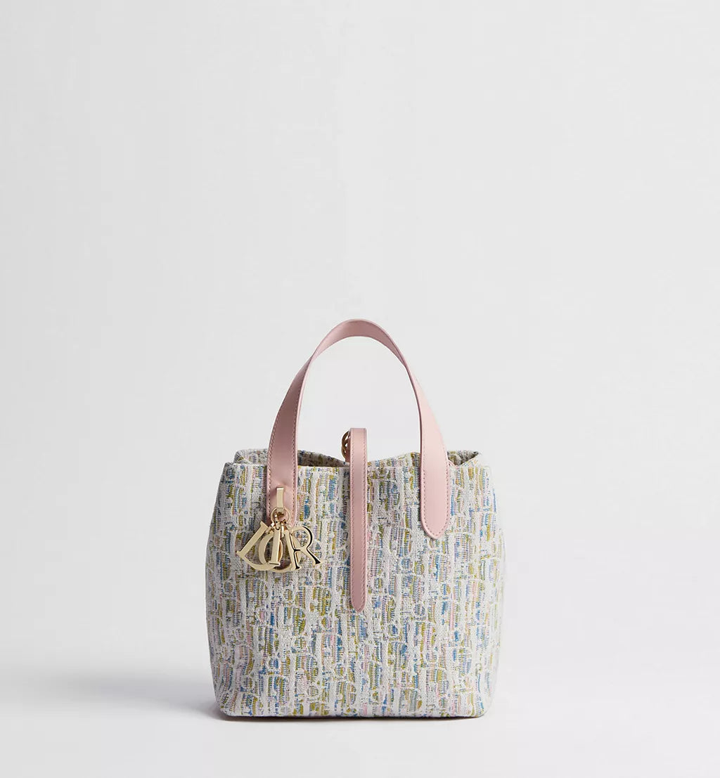 Dior Small Dior Toujours Vertical Tote Bag Multicolor Dior Oblique Pastel Jacquard