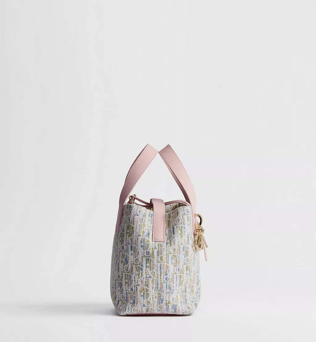 Dior Small Dior Toujours Vertical Tote Bag Multicolor Dior Oblique Pastel Jacquard
