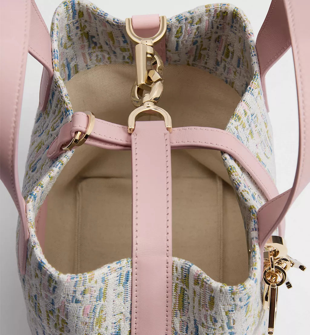 Dior Small Dior Toujours Vertical Tote Bag Multicolor Dior Oblique Pastel Jacquard