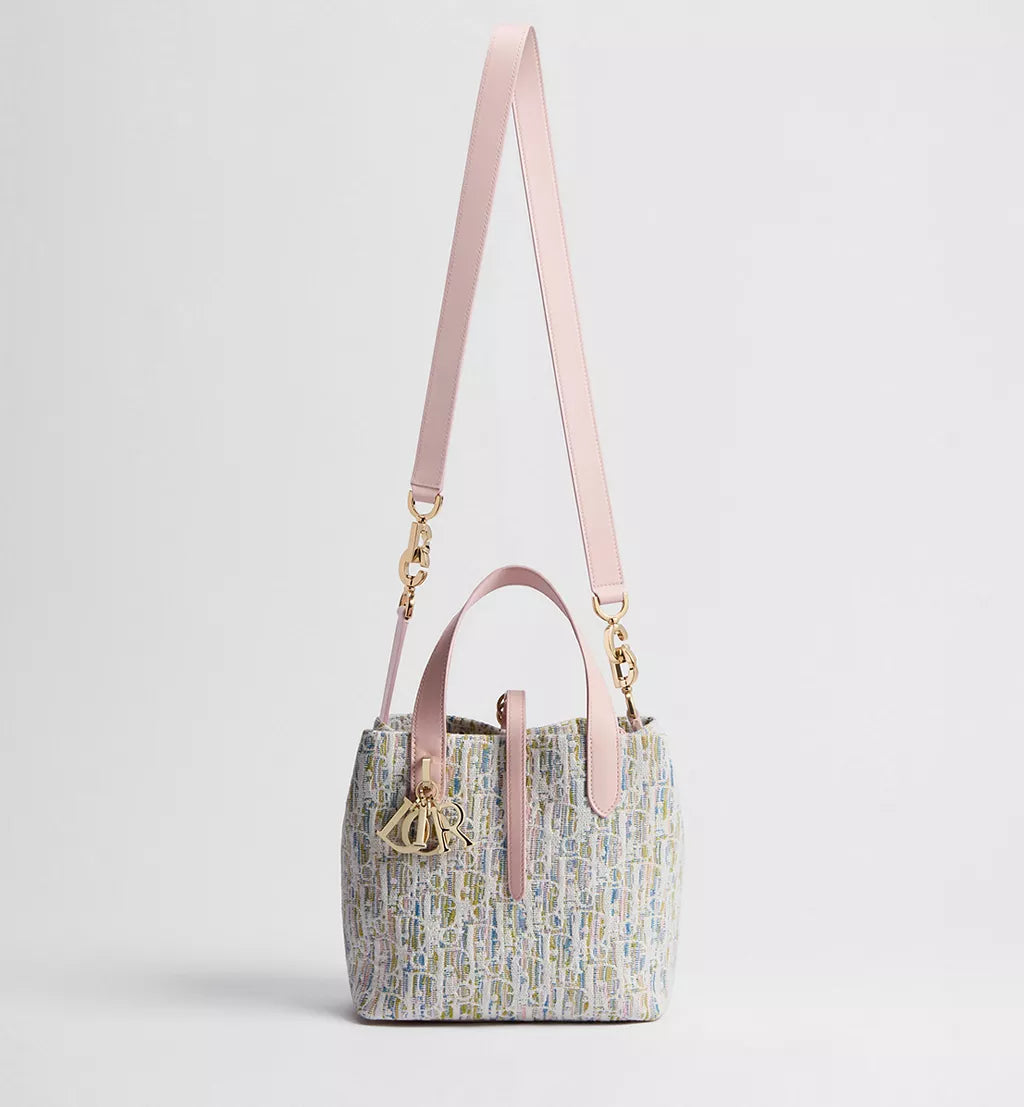 Dior Small Dior Toujours Vertical Tote Bag Multicolor Dior Oblique Pastel Jacquard