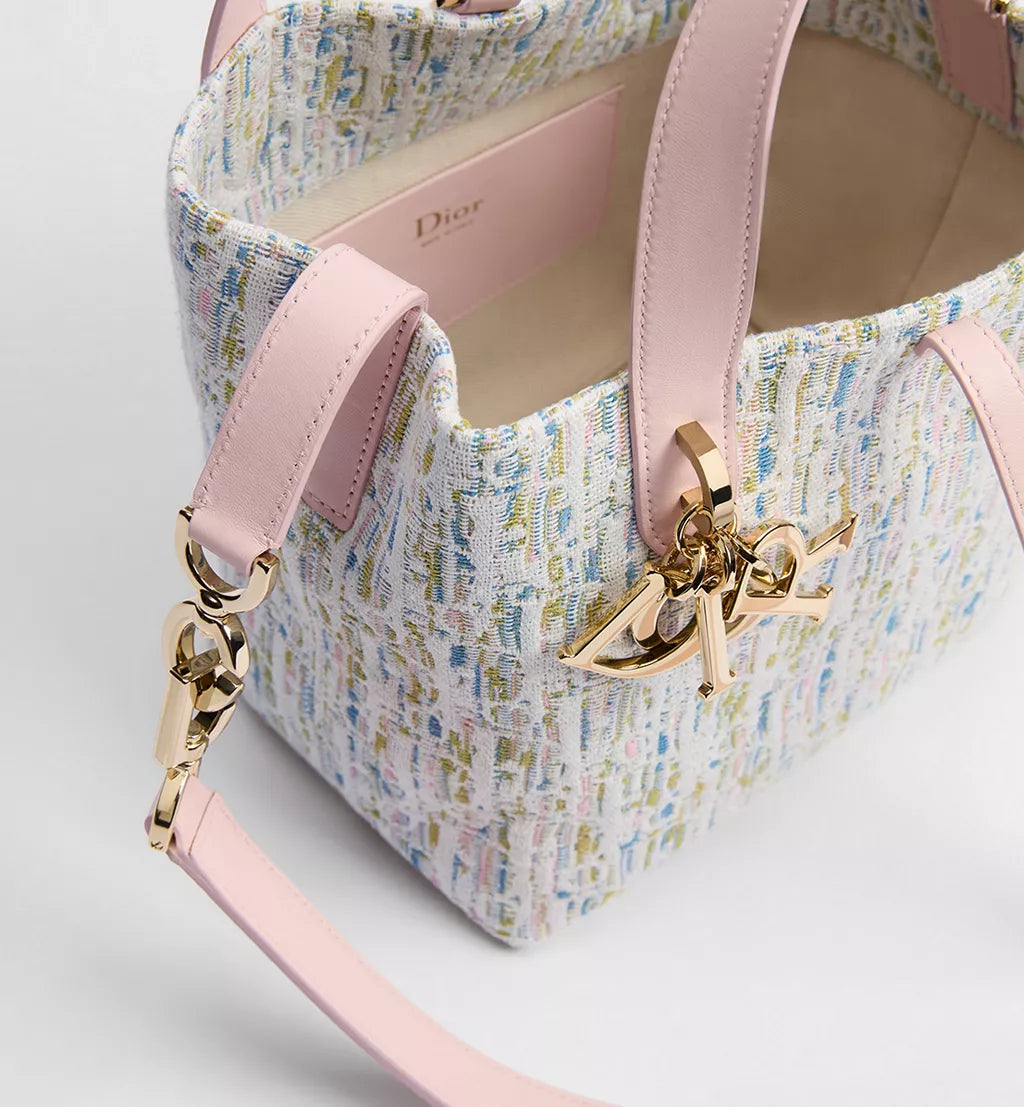 Dior Small Dior Toujours Vertical Tote Bag Multicolor Dior Oblique Pastel Jacquard