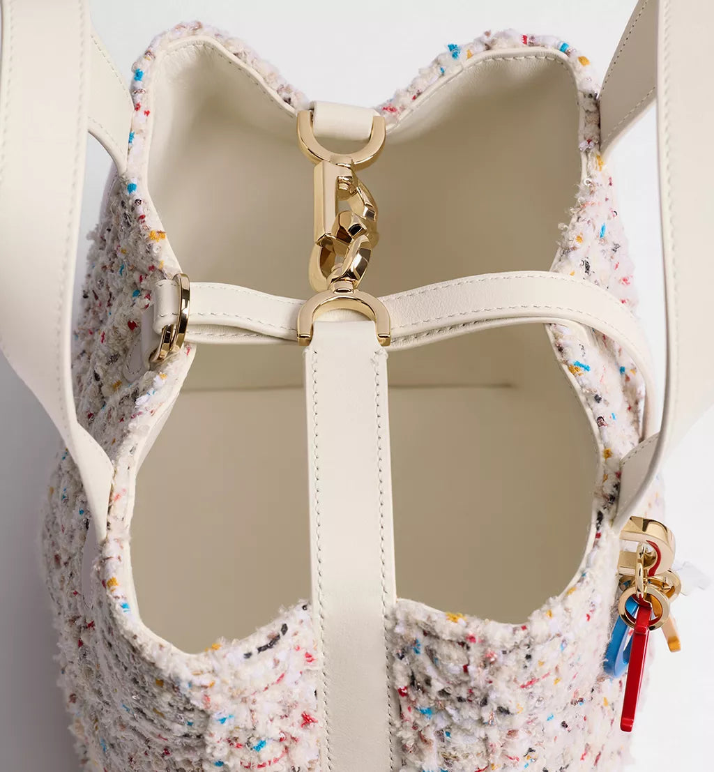 Small Dior Toujours Vertical Tote Bag Multicolor Macrocannage Tweed