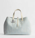 Large Dior Toujours Bag Céleste Blue Dior Oblique Washed Jacquard
