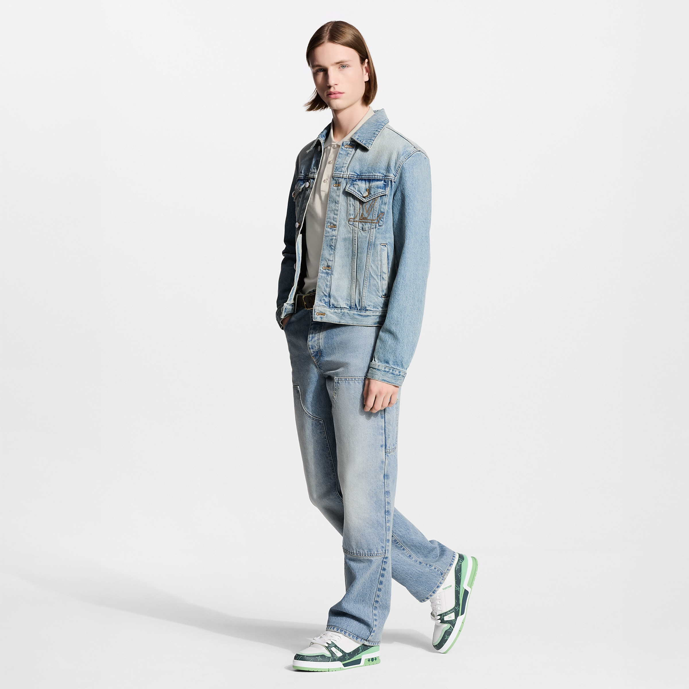 Louis Vuitton LV Trainer Sneaker ‘Denim Monogram green ’