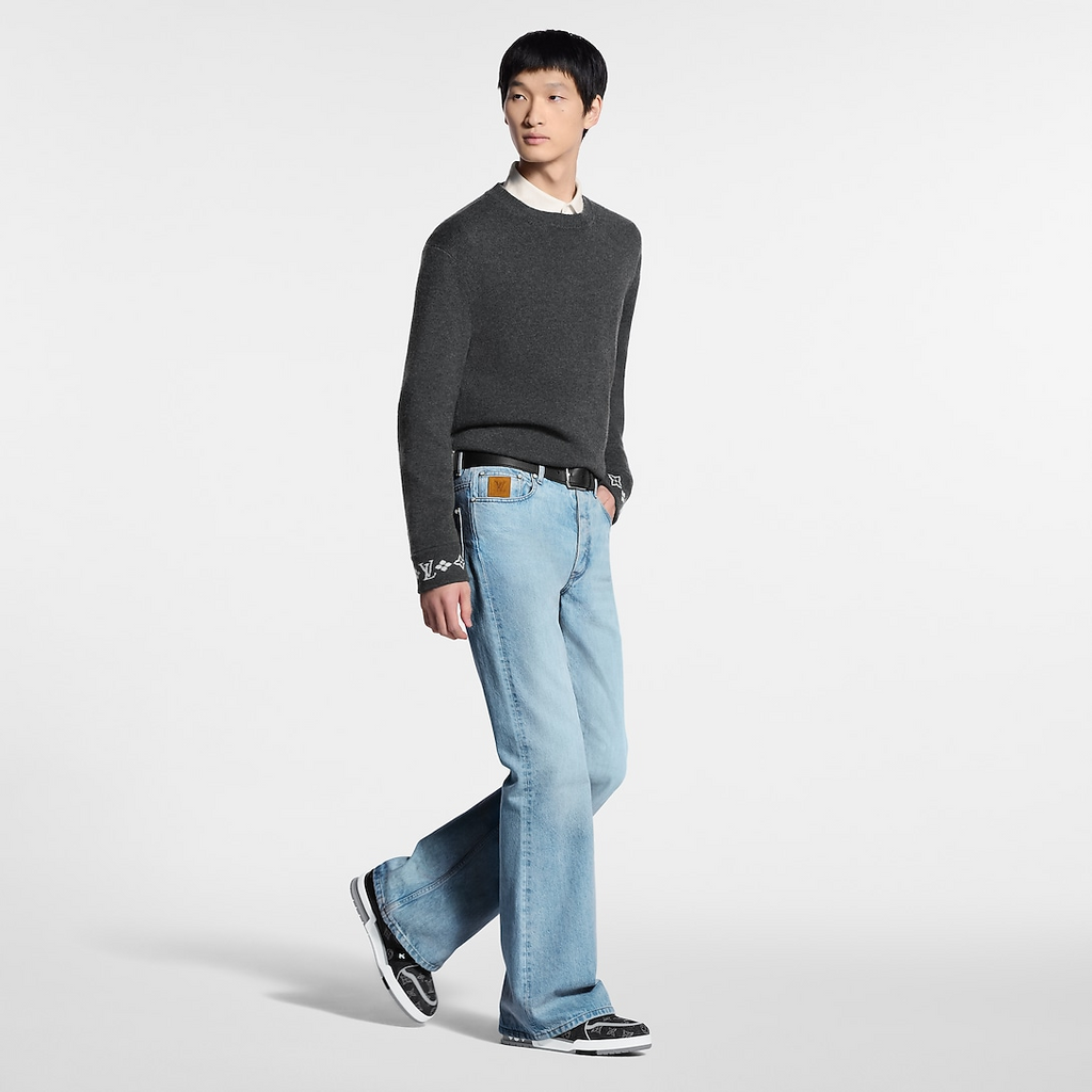Louis Vuitton LV Trainer Sneaker Black Denim & Calf Leather