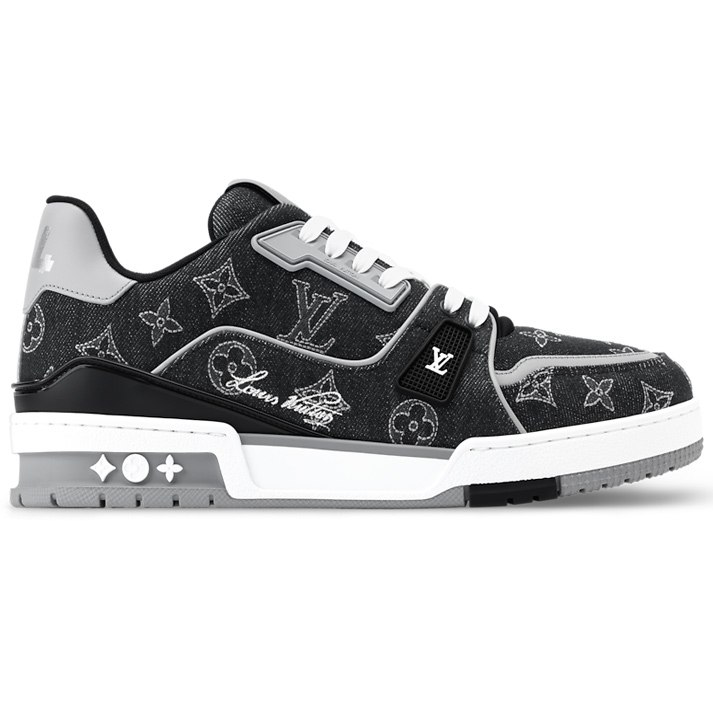 Louis Vuitton LV Trainer Sneaker Black Denim & Calf Leather