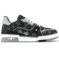 Louis Vuitton LV Trainer Sneaker Black Denim & Calf Leather