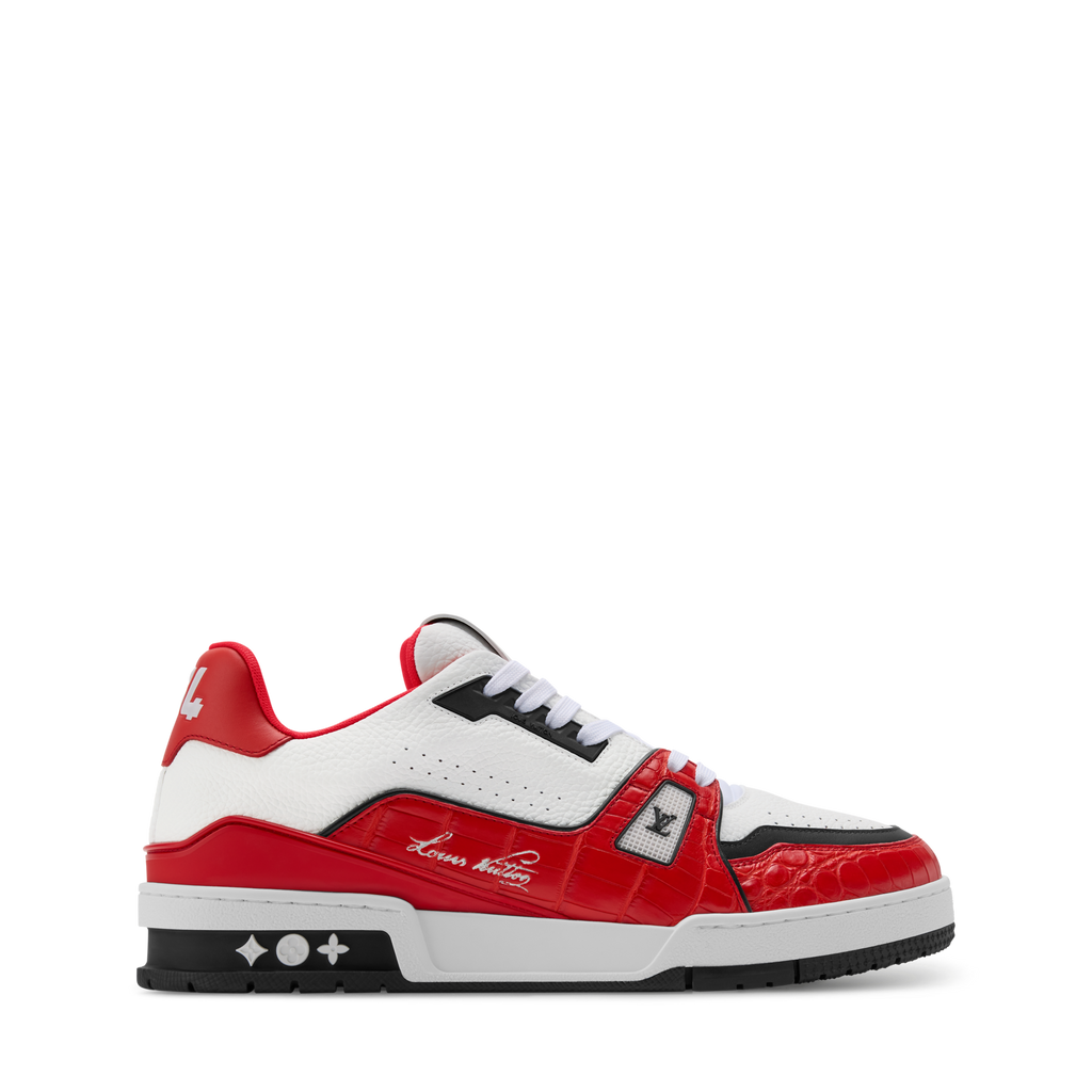 Louis Vuitton LV Trainer Red Alligator Leather Sneaker
