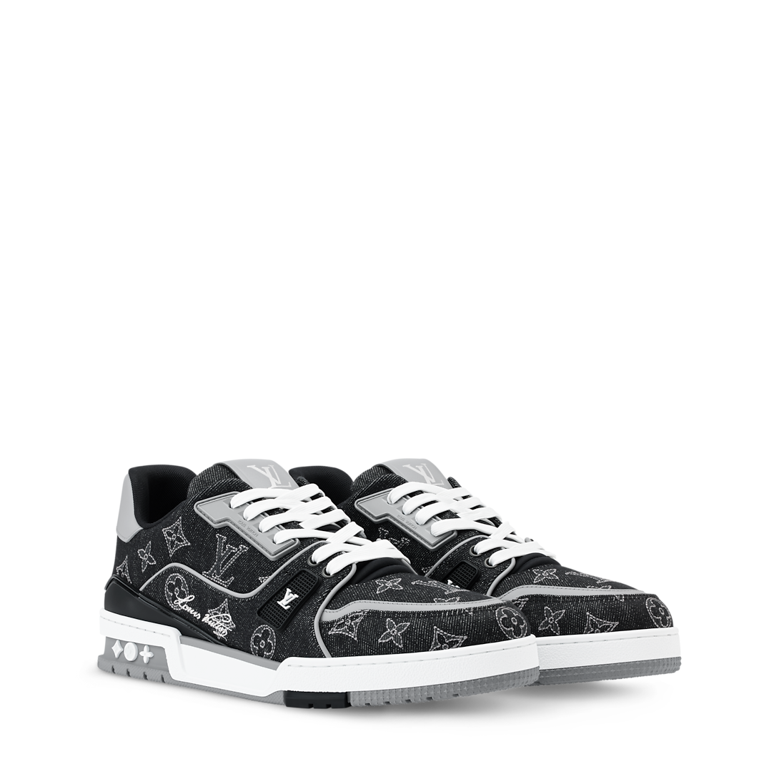 Louis Vuitton LV Trainer Sneaker Black Denim & Calf Leather