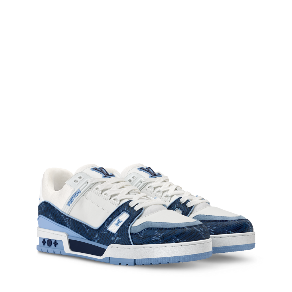 Louis Vuitton LV Trainer Navy Blue Monogram Leather Sneaker